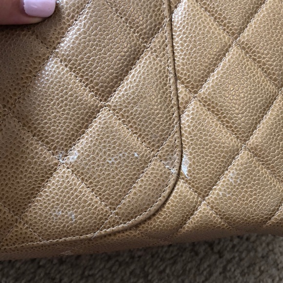Authentic CHANEL Quilted Camel Bag with CC Logo - Picture 6 of 8